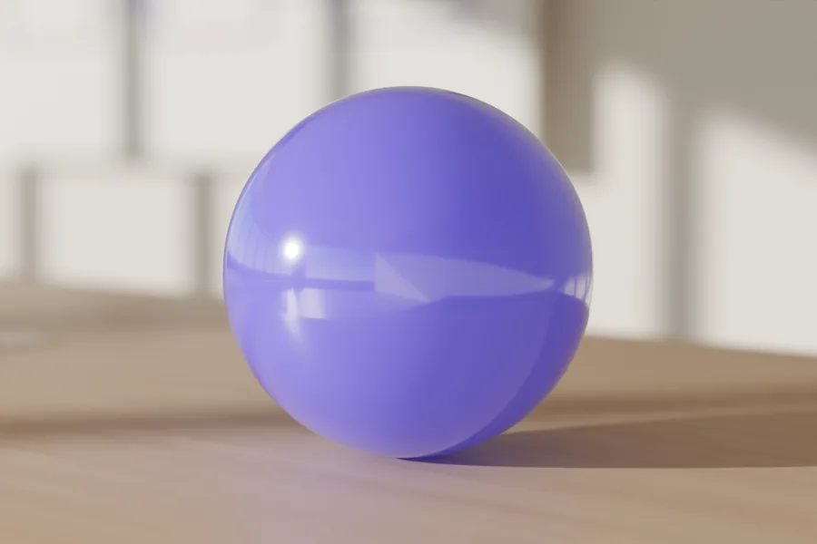The violet orb on the oak table, catching the window
